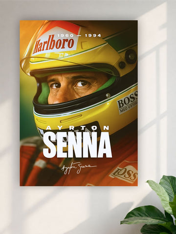 Ayrton Senna Formula 1 Poster | Vintage F1 Racing Legend