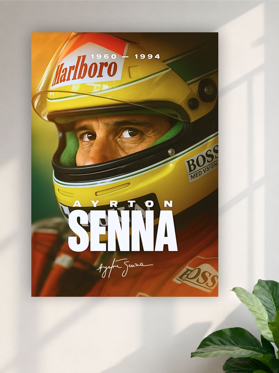 Ayrton Senna Formula 1 Poster | Vintage F1 Racing Legend