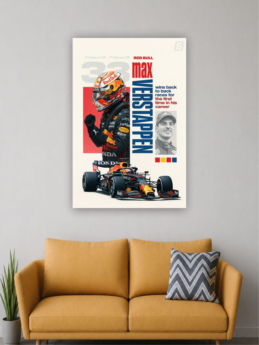Max Verstappen Red Bull F1 Poster | Formula 1 Racing Car Wall Art
