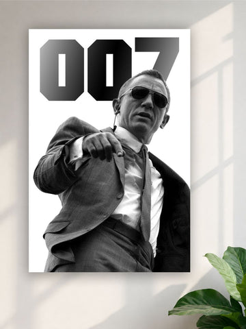 007 James Bond Wall Poster | Black & White Movie Poster