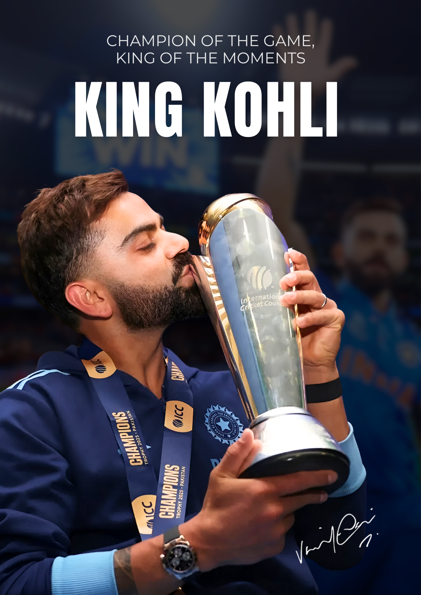 KING KOHLI Wall Frame Poster
