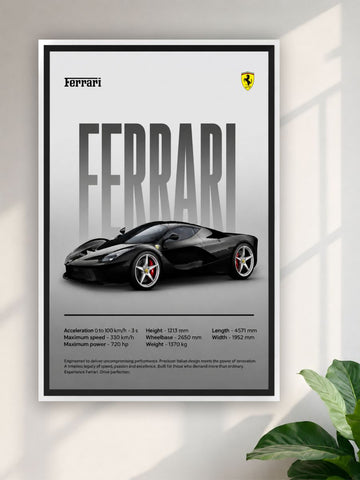 Ferrari Car Poster | Black Ferrari Sports Car