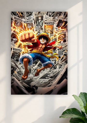 One Piece Monkey D. Luffy Wanted Poster Wall Art