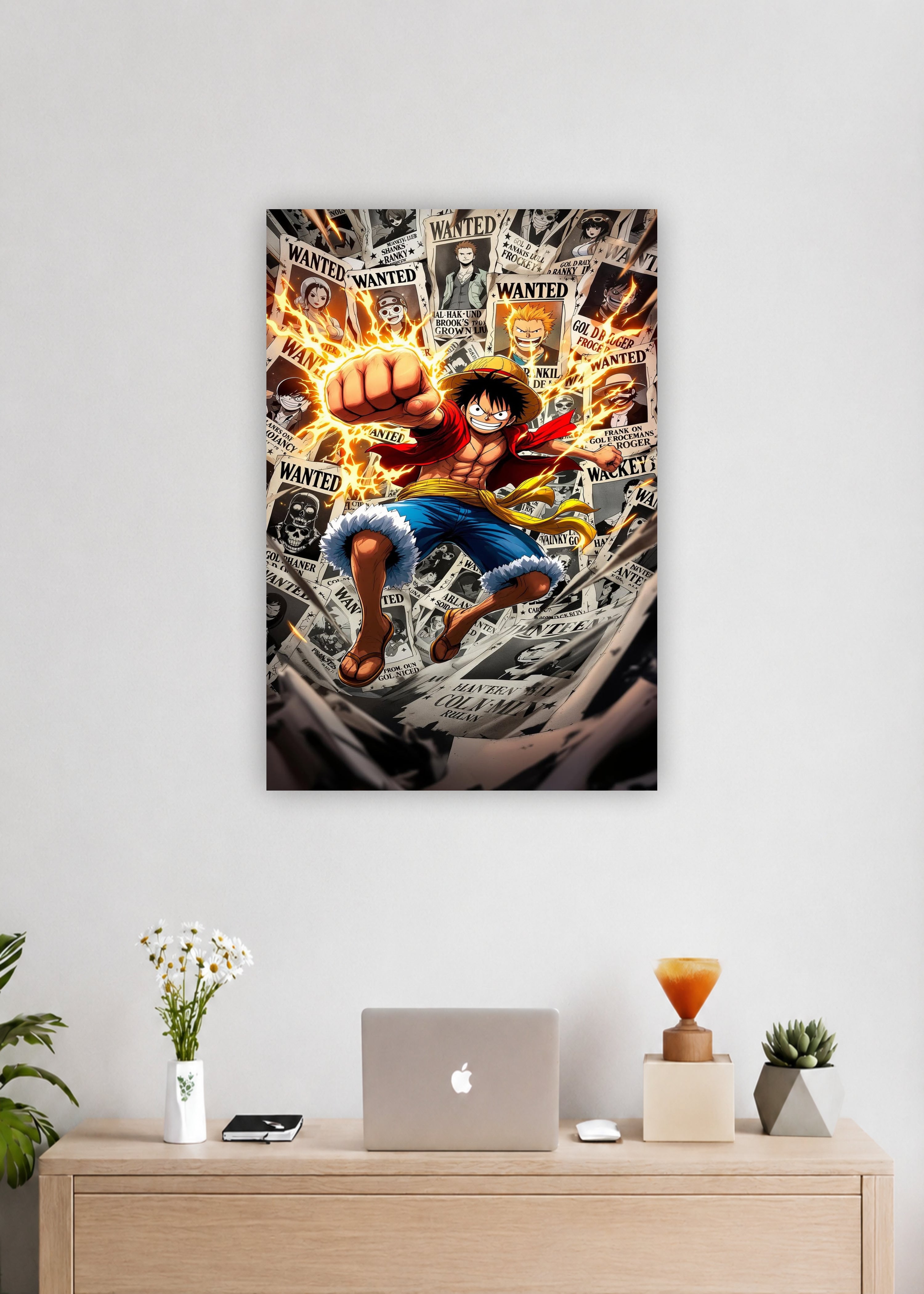 One Piece Monkey D. Luffy Wanted Poster Wall Art