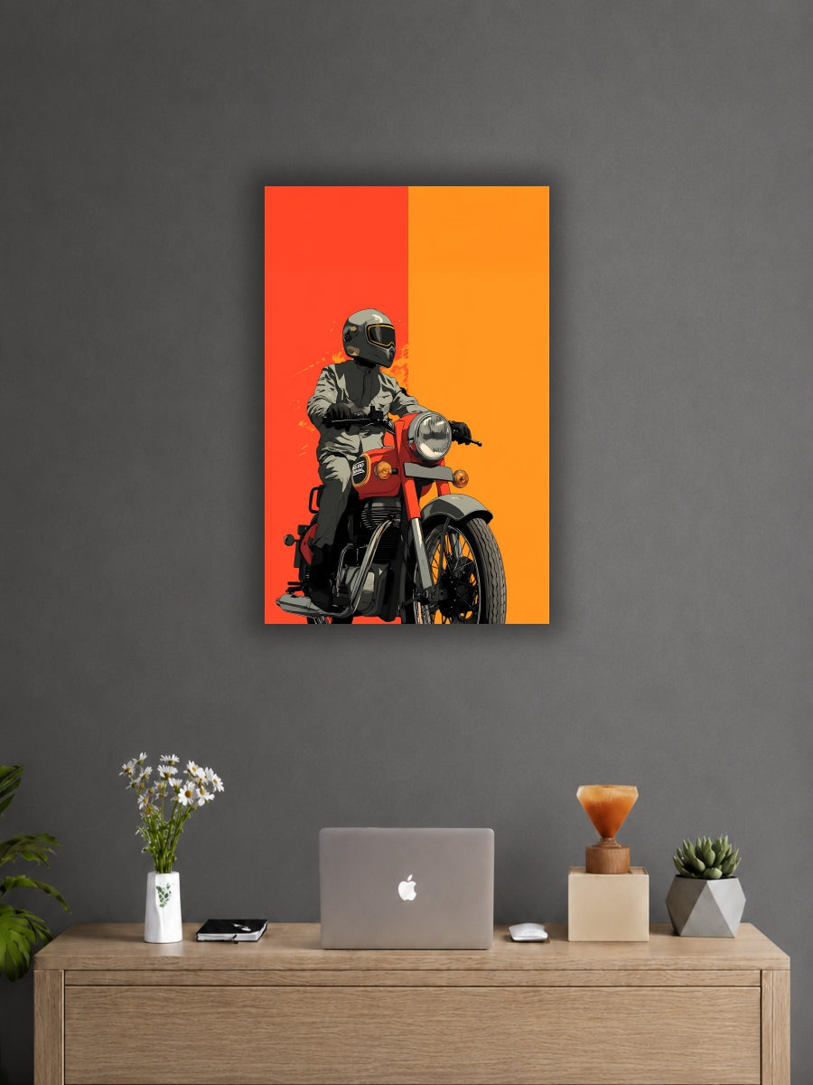 Royal Enfield Bike Rider Poster