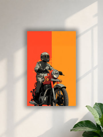 Royal Enfield Bike Rider Poster