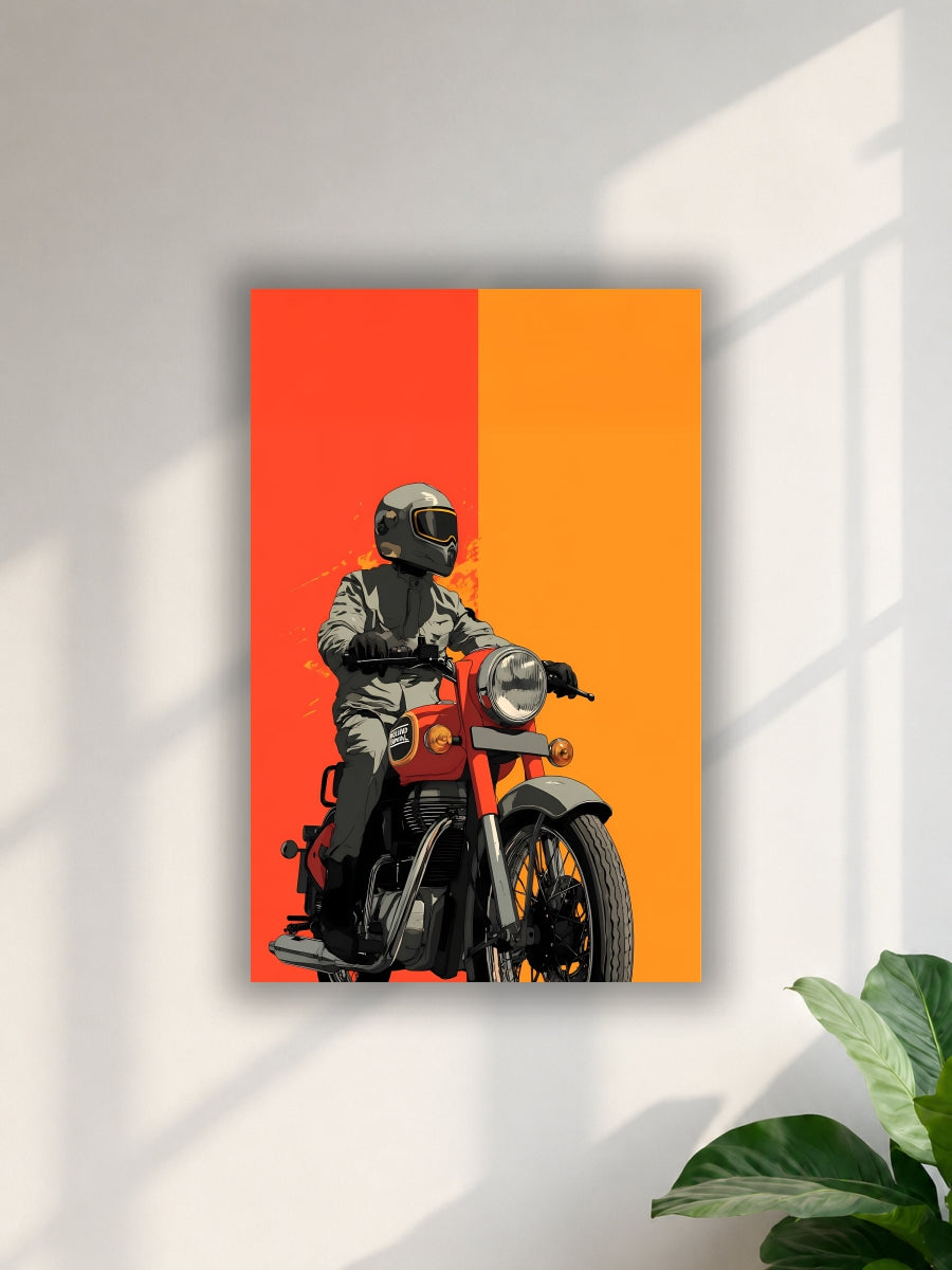 Royal Enfield Bike Rider Poster