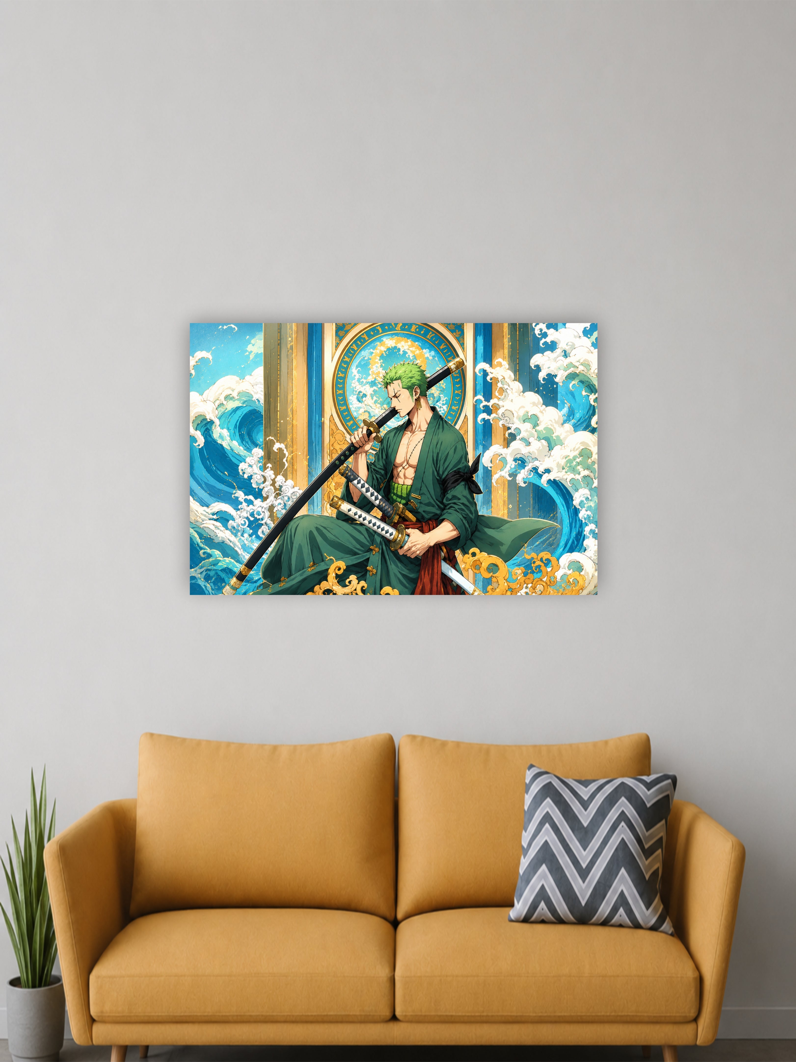 Zoro Ocean Wave Anime Poster