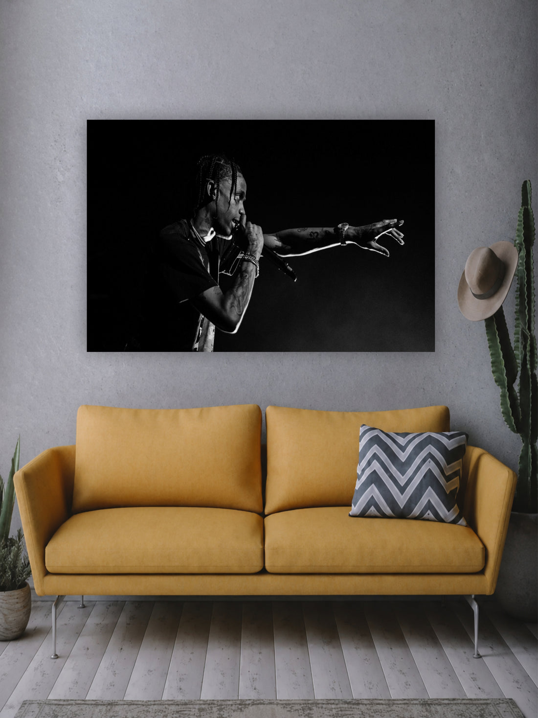 Travis Scott Black & White Concert Poster