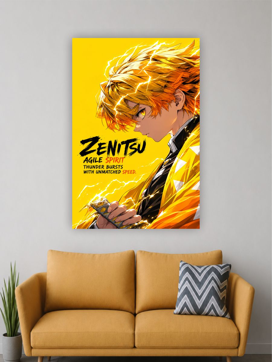 Zenitsu Agatsuma Anime Wall Poster