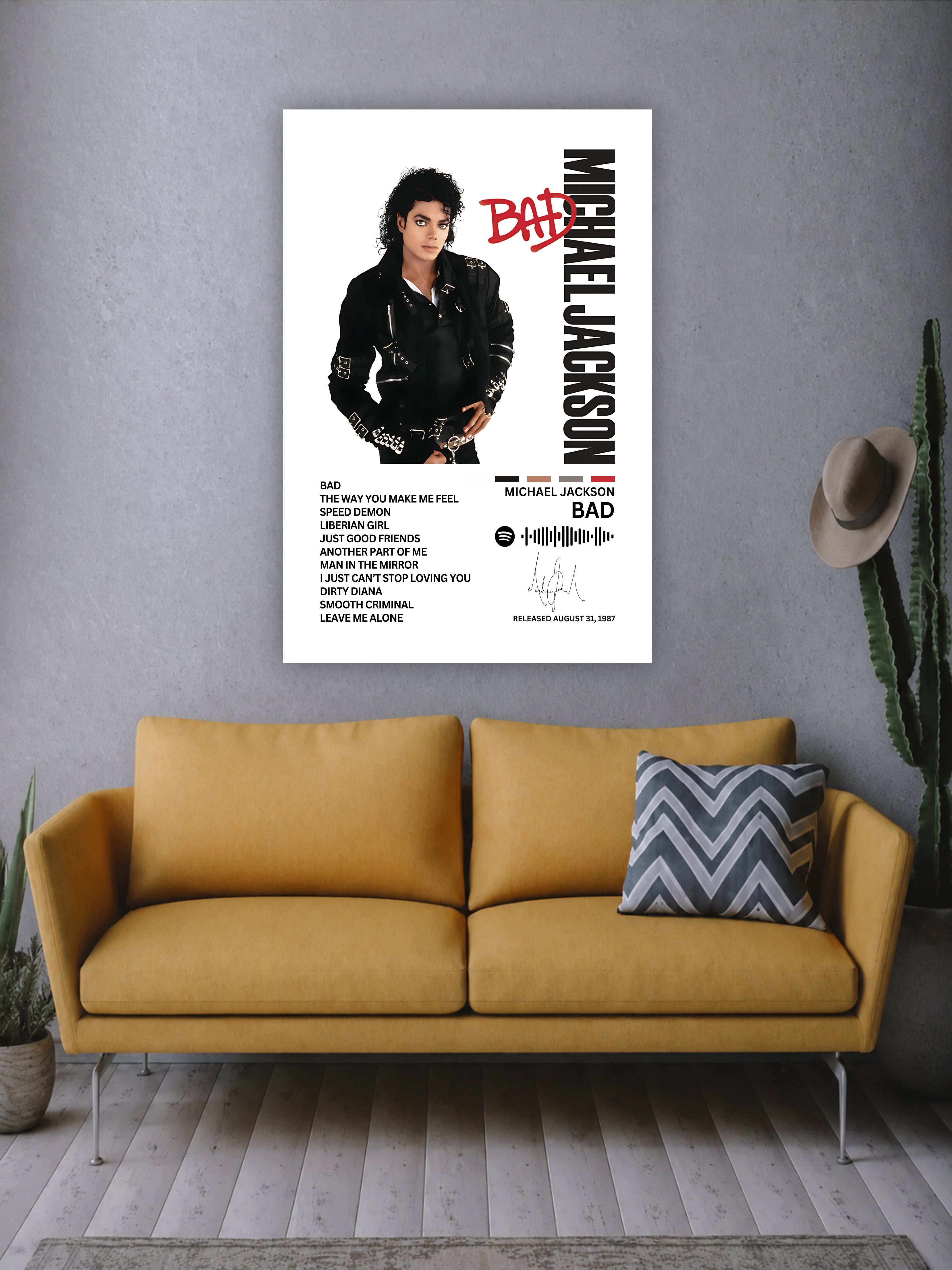 Michael Jackson BAD Album Poster