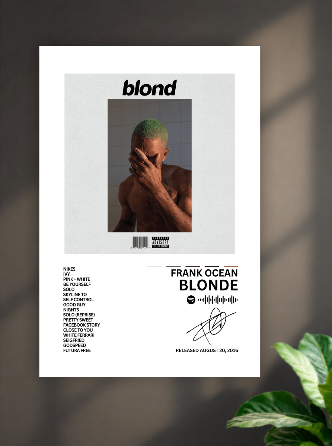 Frank Ocean Blonde Album Poster
