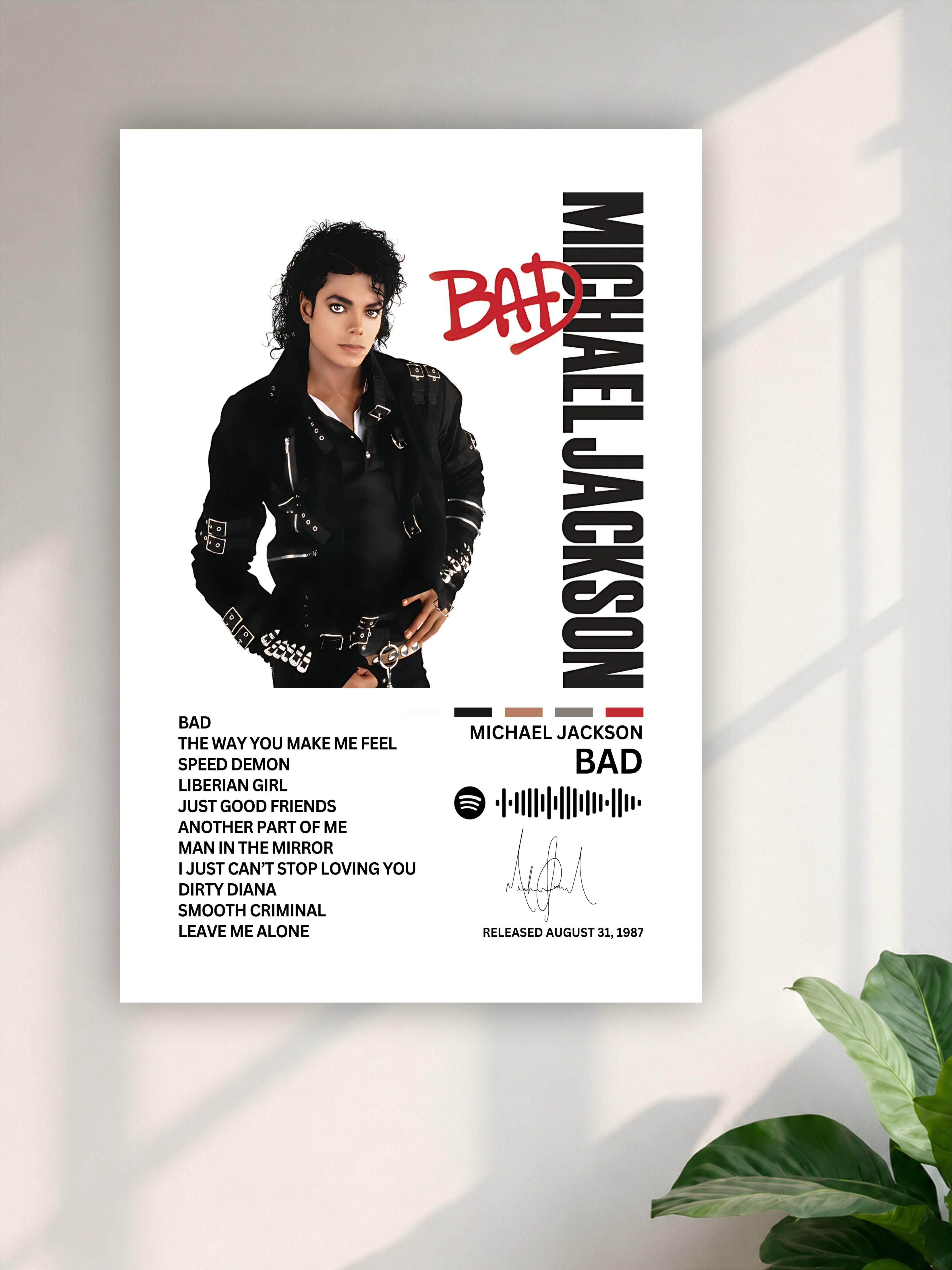 Michael Jackson BAD Album Poster