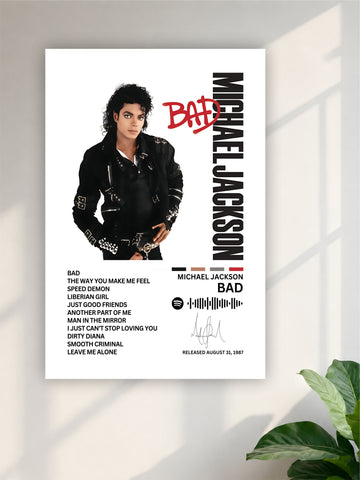 Michael Jackson BAD Album Poster