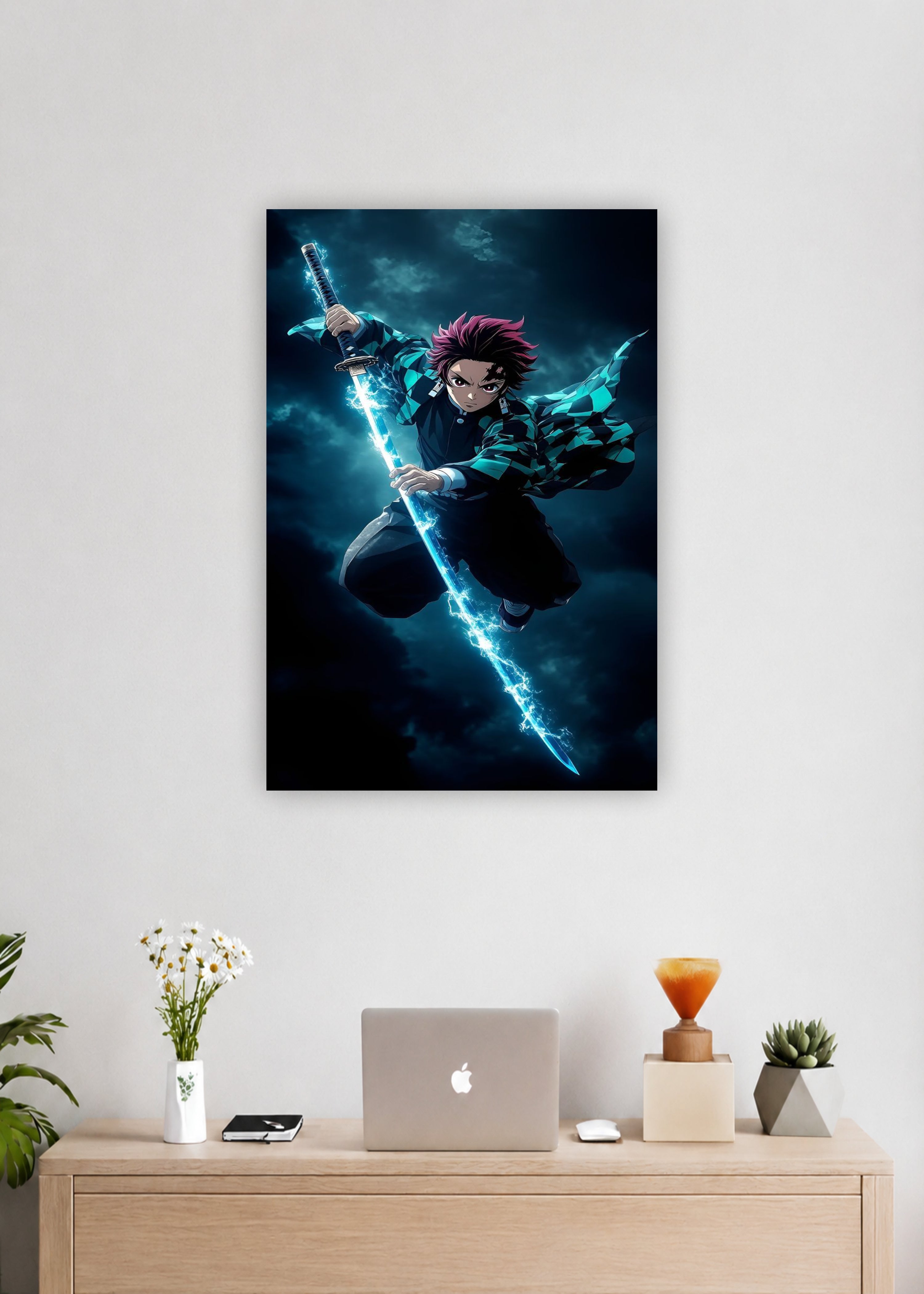 Demon Slayer Tanjiro Kamado Lightning Sword Anime Poster