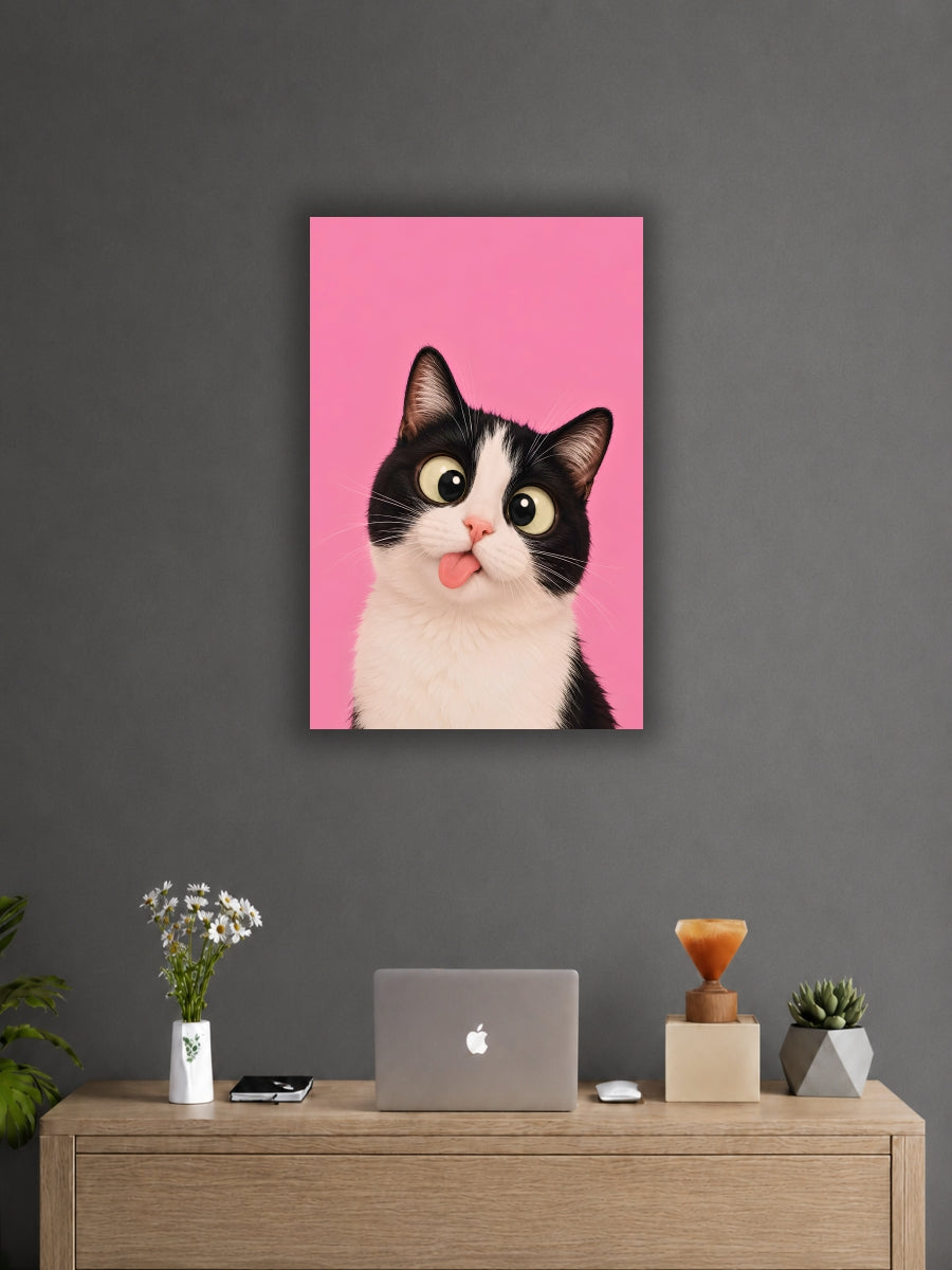 Cute Black & White Cat Wall Poster | Single Poster