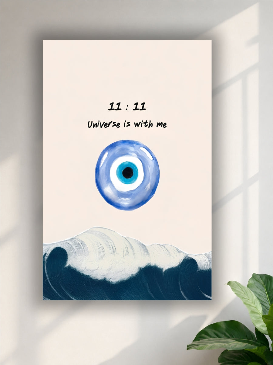11:11 Universe Is With Me Poster | Evil Eye & Ocean Aesthetic Wall Art