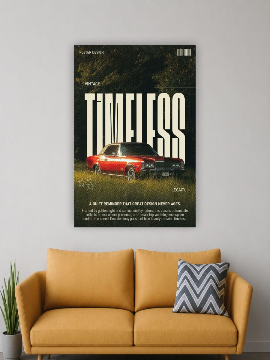 Vintage Red Classic Car Wall Poster | Timeless Retro