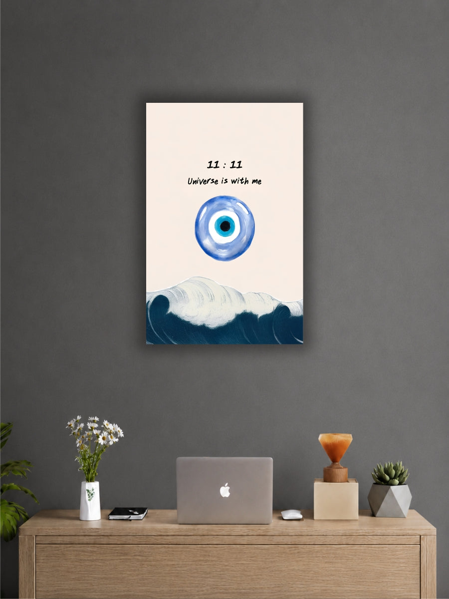 11:11 Universe Is With Me Poster | Evil Eye & Ocean Aesthetic Wall Art