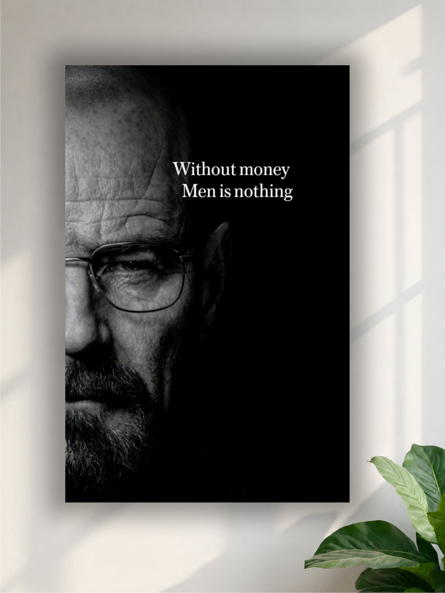 Money & Power Men’s Motivation Poster | Black & White Wall Art