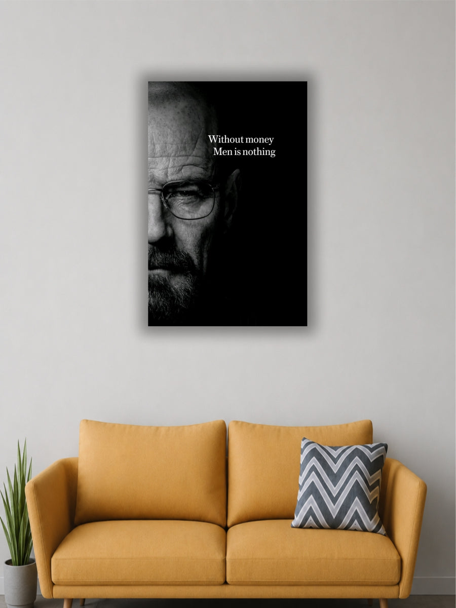 Money & Power Men’s Motivation Poster | Black & White Wall Art