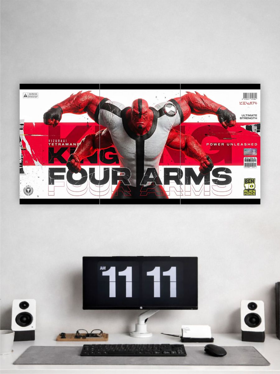 Red Superhero Wall Poster | Powerful Action Character