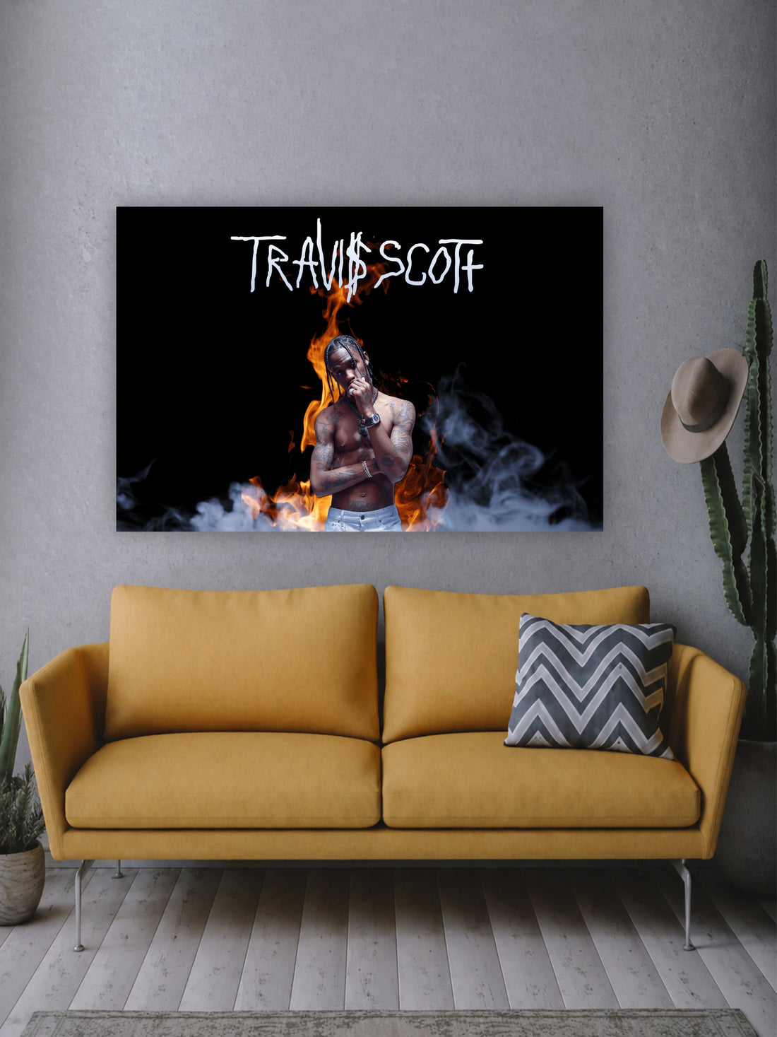 Travis Scott Fire Poster