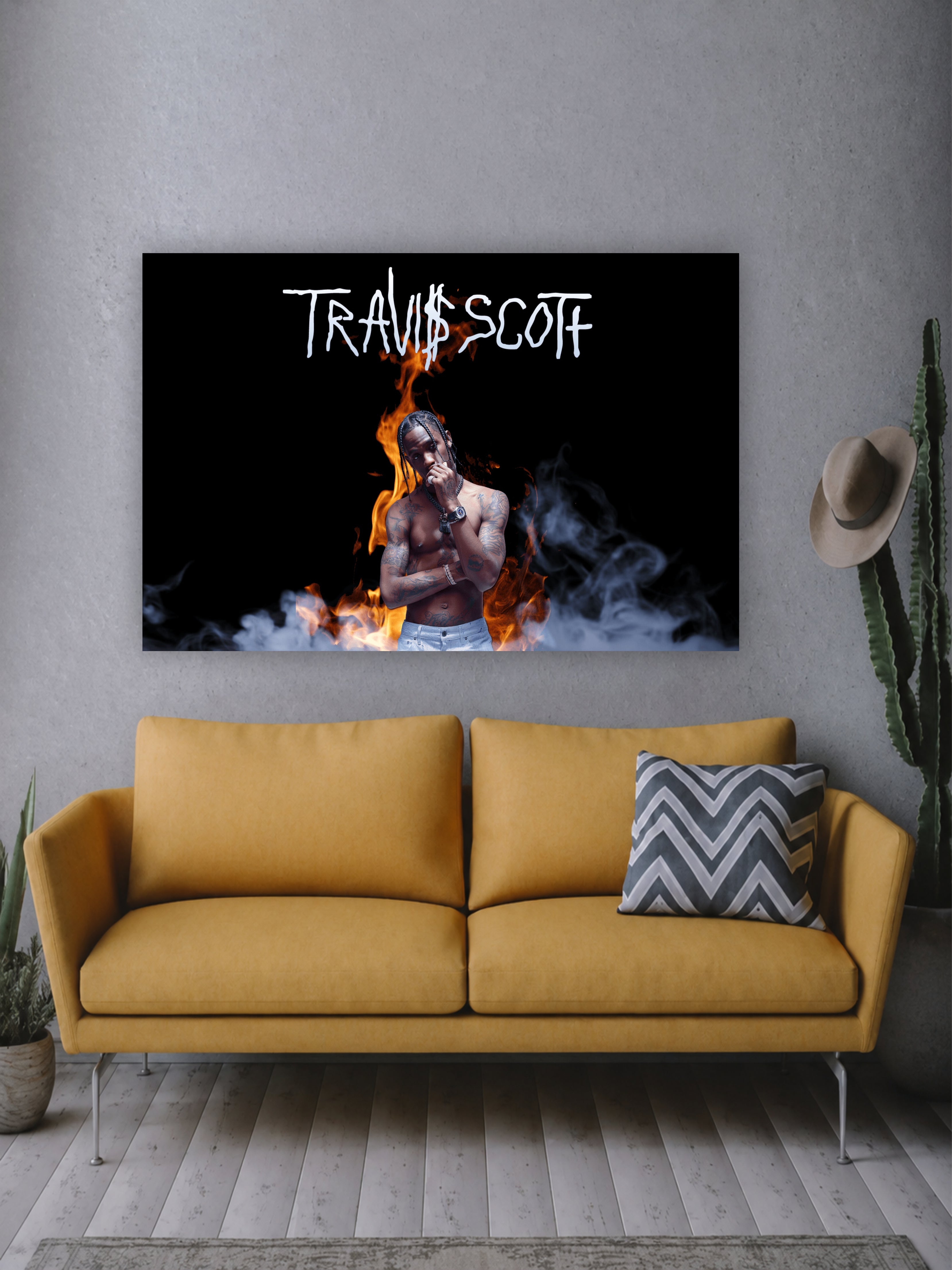 Travis Scott Fire Poster