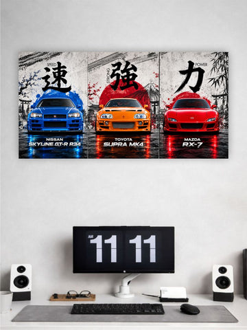 JDM Japanese Car Wall Poster | Skyline R34 Supra MK4 RX-7
