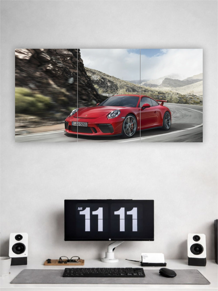 Porsche 911 GT3 Split Poster Wall Art