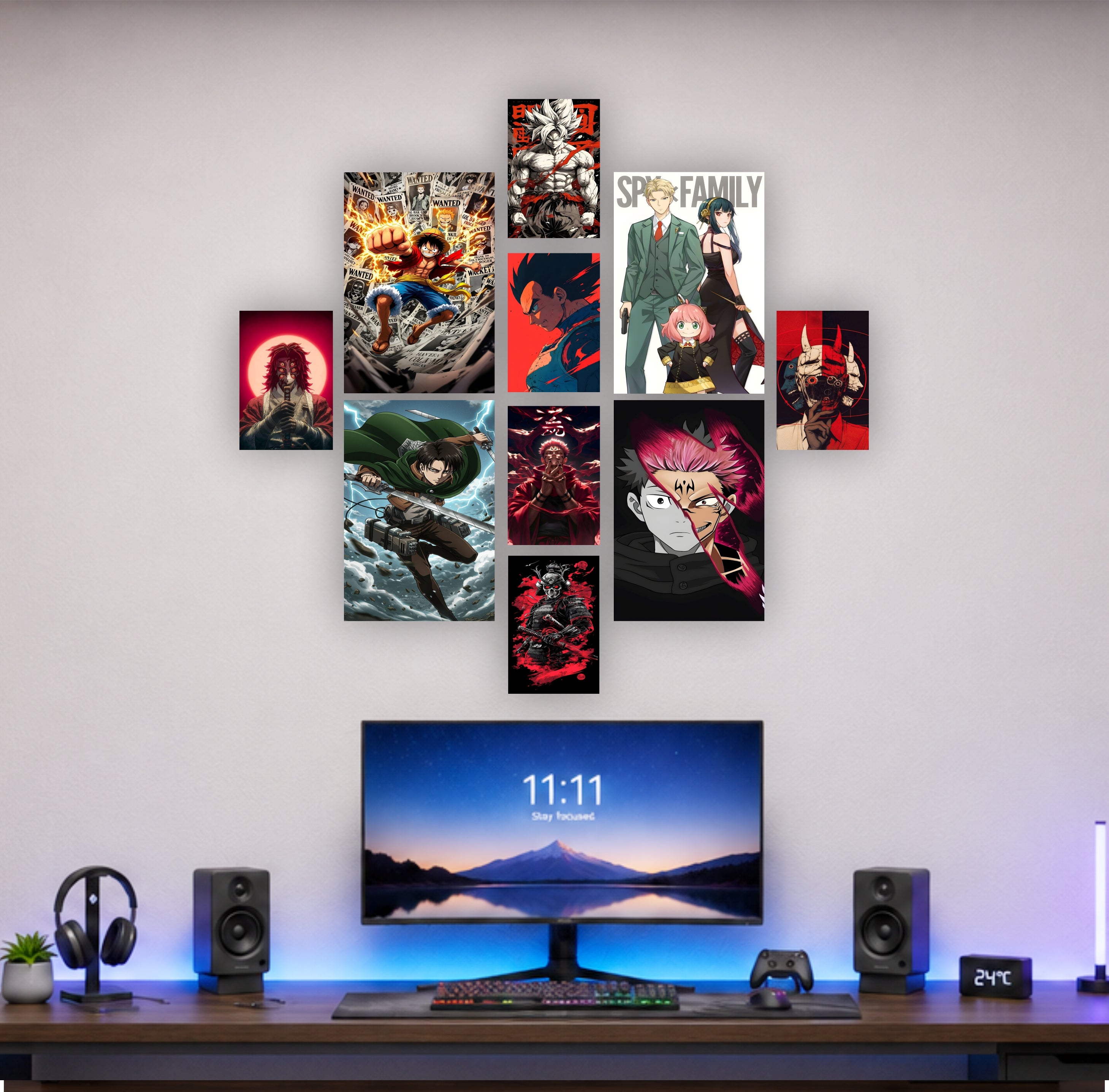Anime Wall Collage Poster Set with  Aesthetic Anime Room Decor