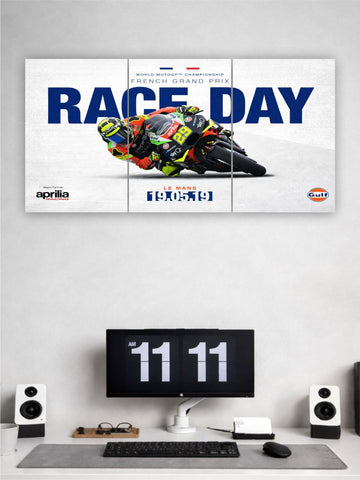 Aprilia racing bike split poster