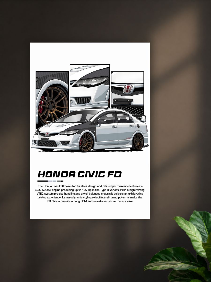 Honda Civic FD Wall Art Poster