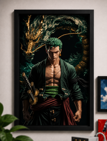 Warrior and Dragon wall frame