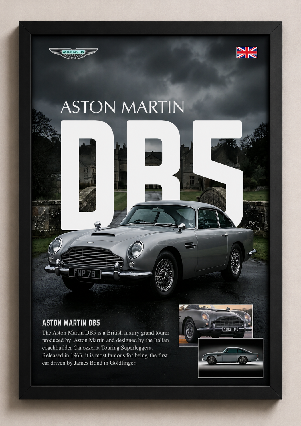 Aston Martin DB5 wall Frame poster