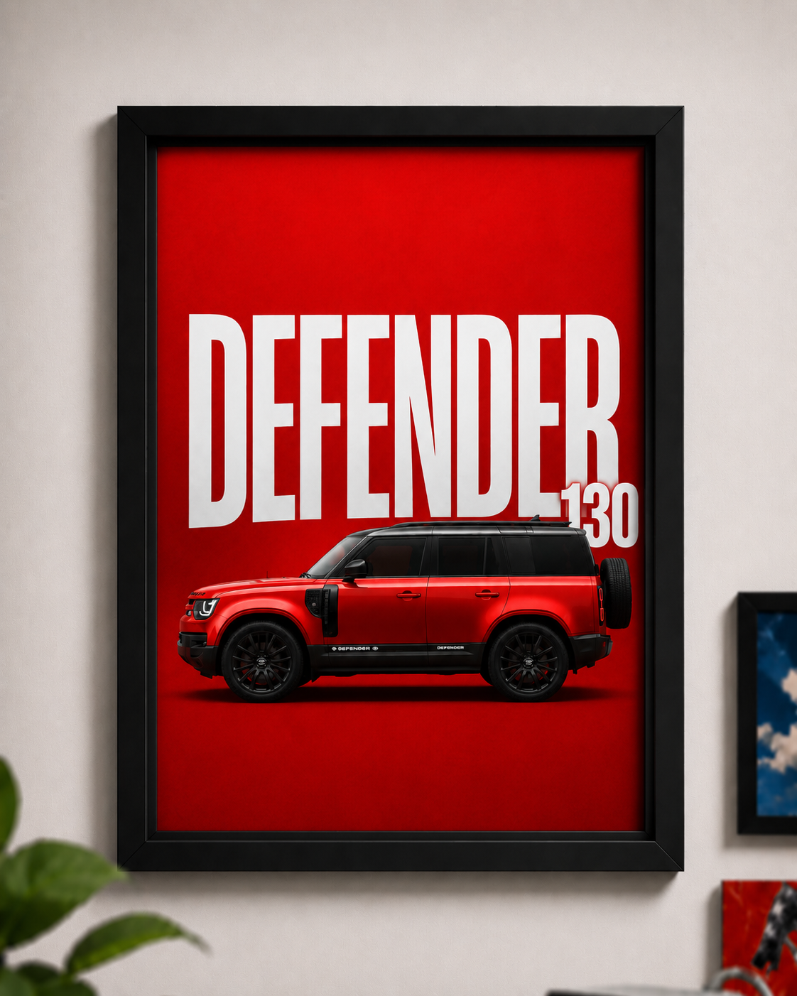 Defender 130 SUV wall art frame