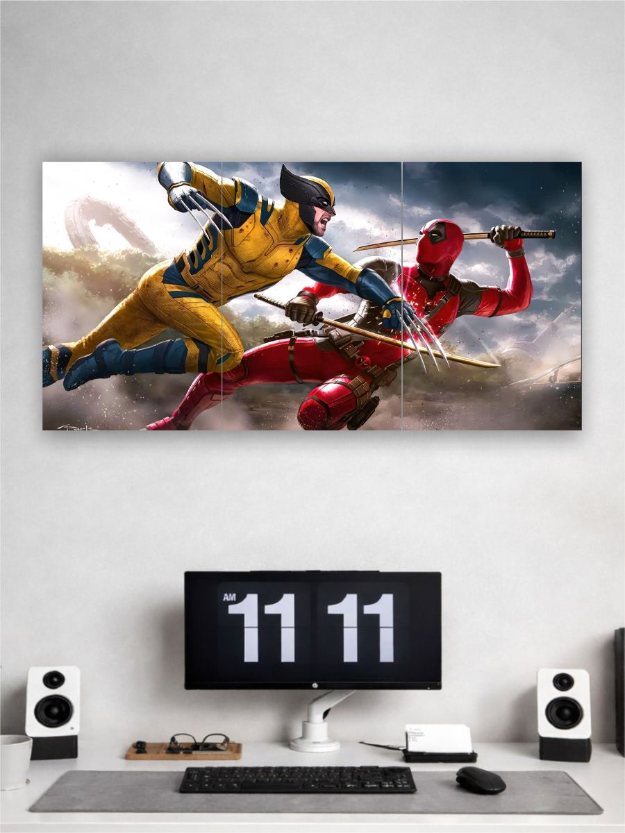 Claws & Chaos - Deadpool vs Wolverine Split Poster Set