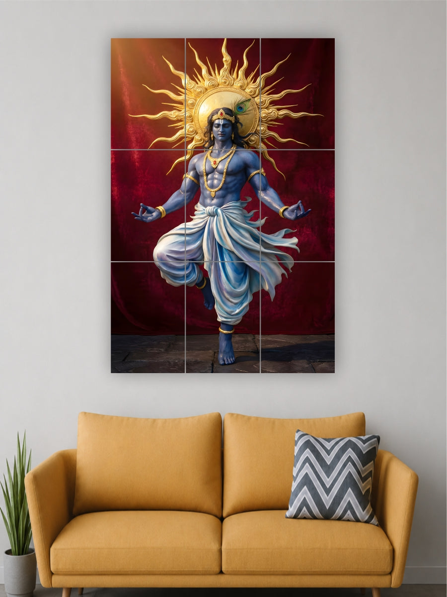 Divine Krishna Cosmic Aura – 9 Piece Split Poster