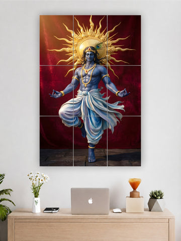Divine Krishna Cosmic Aura – 9 Piece Split Poster