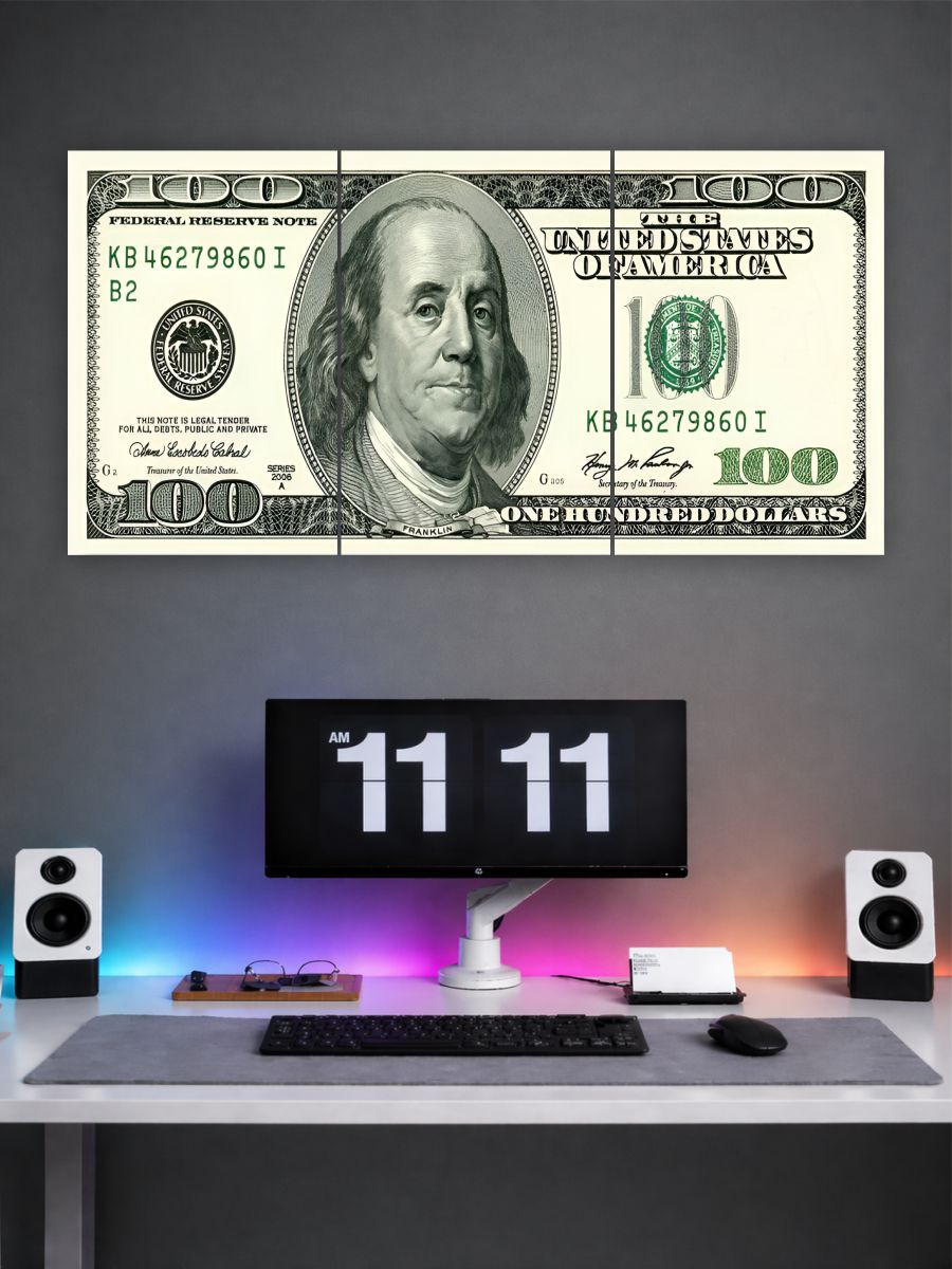 Money Dollar Poster Set of 3 | $100 Dollar Money