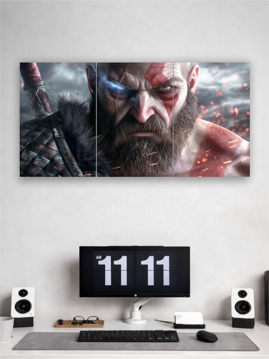 God of War Kratos Poster Set of 3 | Gaming Wall Art