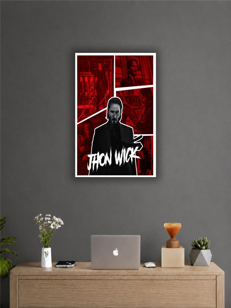 John Wick Neon Action Wall Poster
