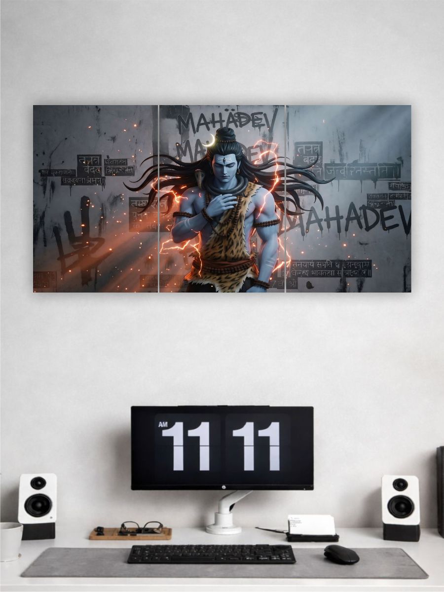 Lord Shiva |Devotional |3 Panel Wall