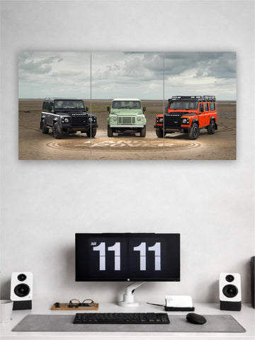 Old Land Rover Defender Split Poster | Defender Evolution Wall Art