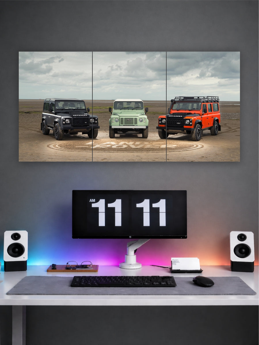 Old Land Rover Defender Split Poster | Defender Evolution Wall Art