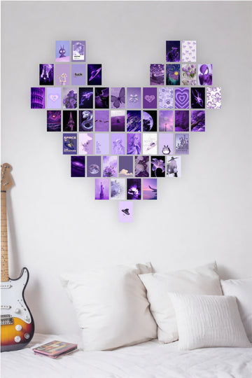 Purple Heart Aesthetic Wall Collage Poster 52-Set