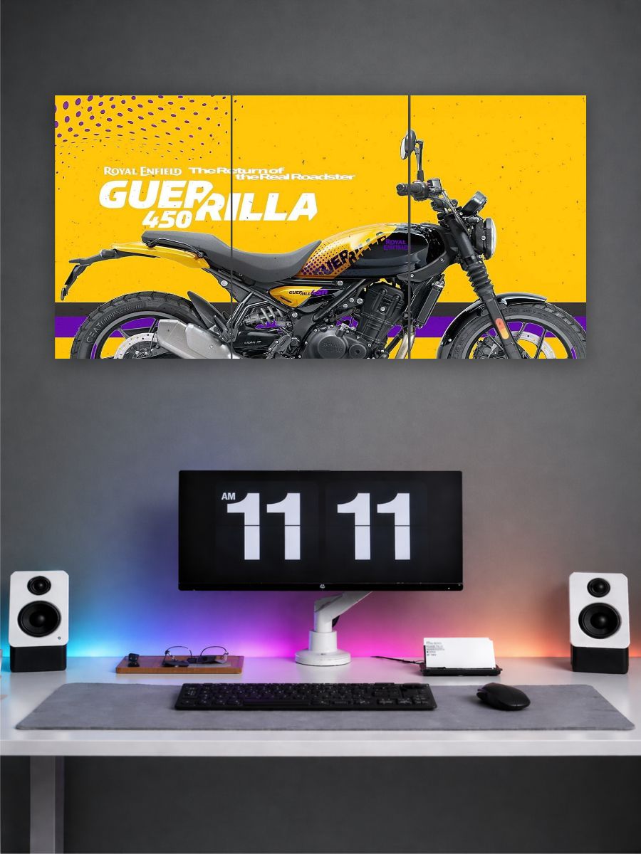 Royal Enfield Guerrilla 450 split poster