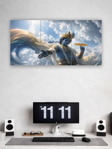 Lord Krishna Divine Sky|Split Wall Poster
