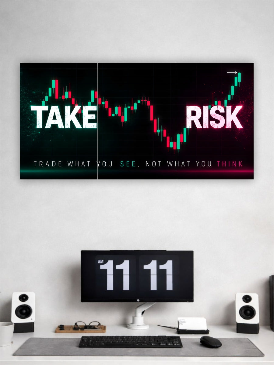 Take Risk Trading Wall Poster | Stock Market Motivation| Trader Room Decor