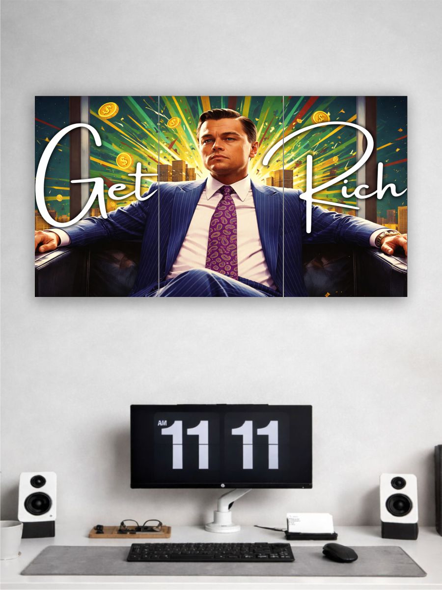Get Rich Motivational Poster Set of 3